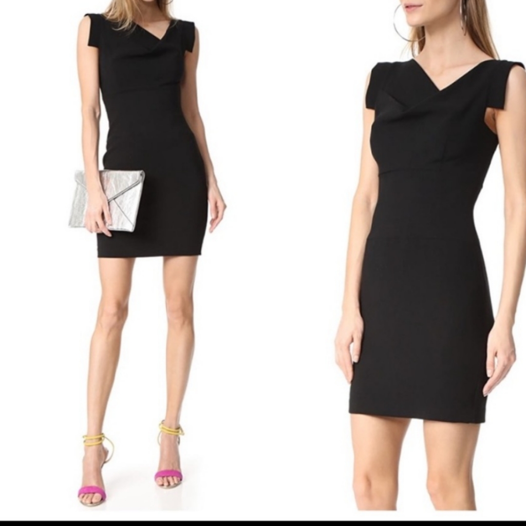 Jackie O Black Halo Metallic Shimmer Cocktail Little Black Dress